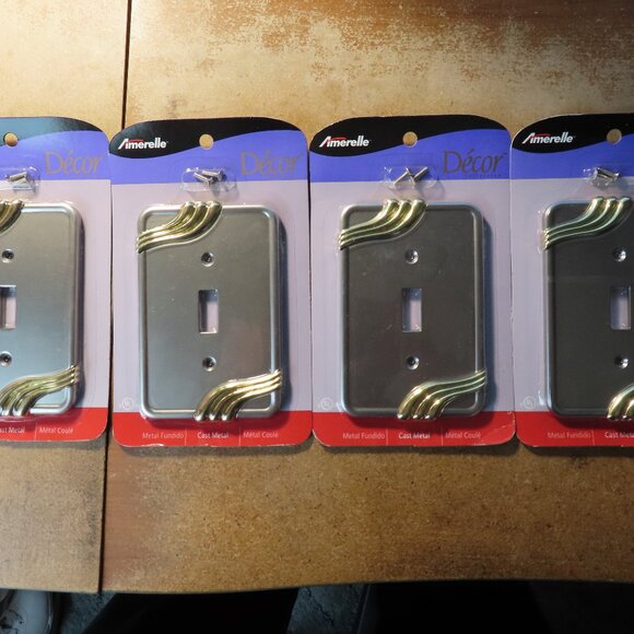 Amerelle Decor Collection; Lot of 4 Cast Metal Switch Plates (NEW) - Picture 1 of 1